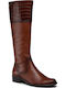 Leder Damenstiefel Tabac Braun
