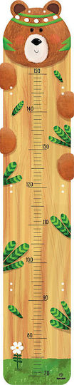 Svoora Wooden Kids Growth Height Chart with Design Animals Indianimals Bear Green 150cm