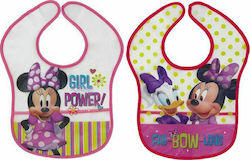 Interbaby Disney Minnie Waterproof Bib Plastic with Hoop & Loop Fastener Multicolored 2pcs