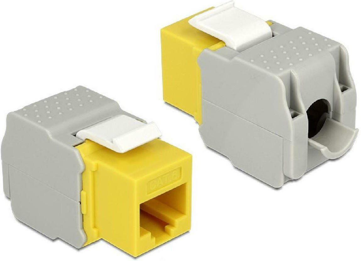DeLock Keystone Module RJ45 jack to LSA Cat.6 UTP Yellow Skroutz.gr