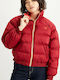 Lydia Reversible Κοντό Γυναικείο Puffer Μπουφάν Διπλής Όψης για Χειμώνα Κόκκινο