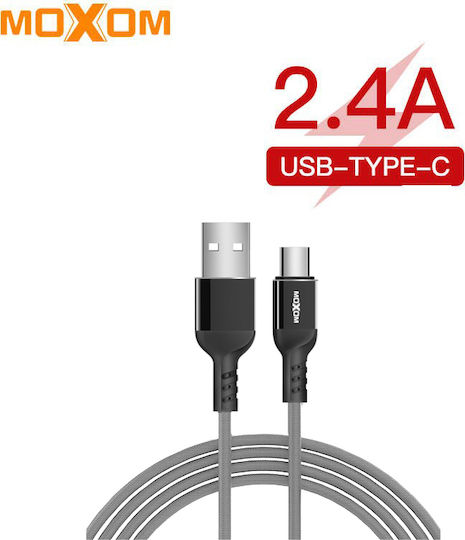 Moxom Braided USB 2.0 to micro USB Cable Ασημί 3m (MX-CB43)