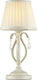 Maytoni Brionia Crystal Table Lamp for Socket E14 with Beige Shade and White Base