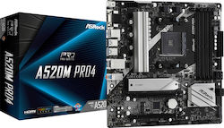 ASRock A520M Pro4 Placă de bază Micro ATX cu AMD AM4 Socket