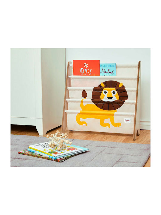 Kids Wooden Bookcase Yellow 25.4x25.4x61cm