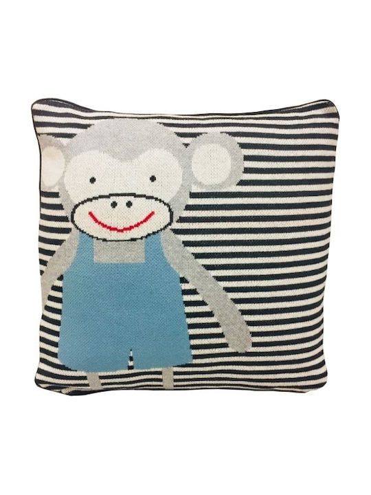 Bizzi Growin Kids Throw Pillow Cheeky Monkey Gray