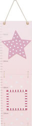 Jabadabado Wooden Kids Growth Height Chart Star Pink 150cm