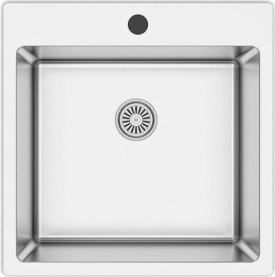 Excel Victoria 720MAS382 Ένθετος Νεροχύτης Inox Σατινέ Μ50xΠ50.5cm Ασημί