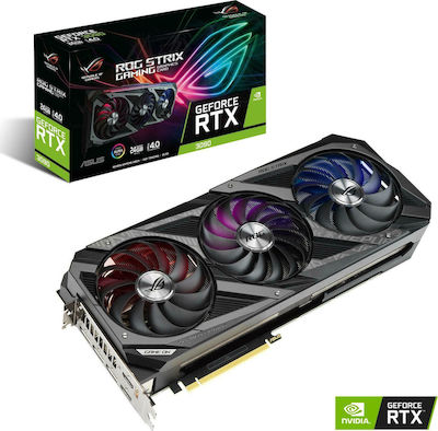 Asus GeForce RTX 3090 24GB GDDR6X ROG Strix Gaming Κάρτα Γραφικών PCI-E x16 4.0 με 2 HDMI και 3 DisplayPort