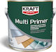 Kraft Multi Primer Акрилен грунд с водна адхезия за множество повърхности Сив Подходящ за Алуминий / Стъкло / Метал / Цветни метали / Дървени / Пластмаса - PVC 0.75лт