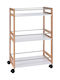 Τρόλεϊ Κουζίνας με 3 Ράφια Kitchen Trolley Wooden in Multicolour Color 3 Slots 51x30x80cm