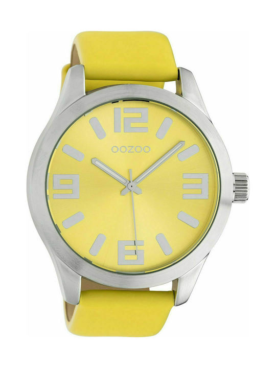 Oozoo Timepieces Watch with Yellow Leather Strap