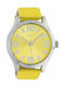 Oozoo Timepieces Watch with Yellow Leather Strap