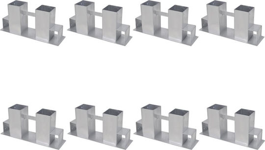 vidaXL Silver Steel Firewood Stacking Aids 8pcs Accessories