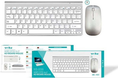 Weibo WB-8066 Fără fir Set tastatură și mouse Alb