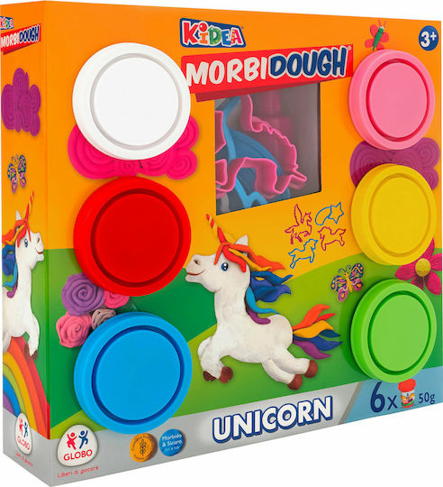 Globo Plastilină - Joc Kidea Unicorn pentru 3+ Ani, 6buc