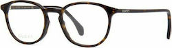 Gucci Plastic Eyeglass Frame Brown Tortoise GG0551O 002