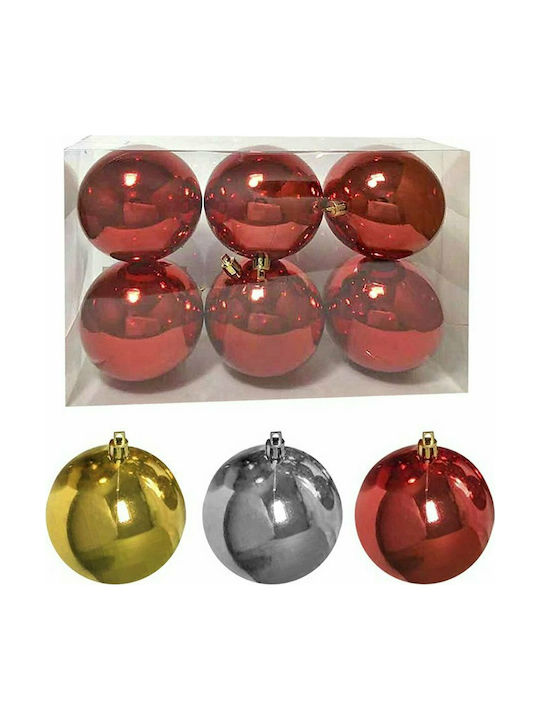 XMASfest Christmas Plastic Ball Ornament 6pcs (Μiscellaneous Colors) 93-1693
