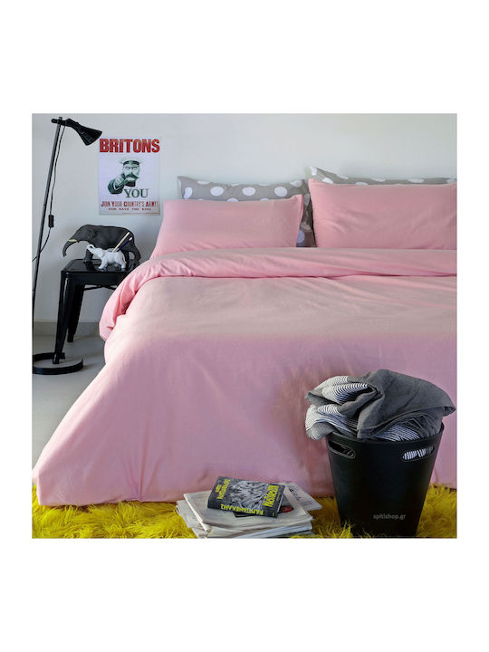 Melinen Urban New Super Double Cotton Duvet Cover 220x245 Rose Rose