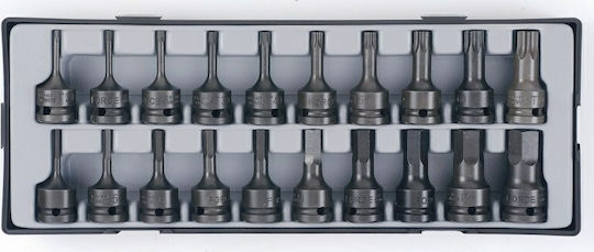 Force Socket Pneumatic with Motor Allen and Socket 1/2'' Set 20pcs