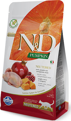 Farmina N&D Pumpkin Neutered Dry Food for Adult Neutered Cats with Pomegranate / Pumpkin / Chicken 5kg