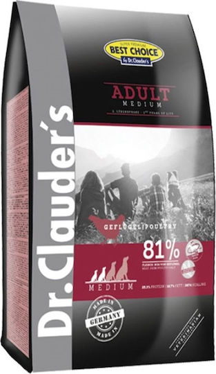 Dr.Clauder's Best Choice Adult Medium 4kg Dry Food Grain-Free & Gluten-Free for Adult Small & Medium Breed Dogs with Chicken