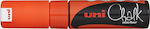 Uni-Ball Chalk Marker PWE-8K Μαρκαδόρος Πορτοκαλί Μαυροπίνακα Υγρής Κιμωλίας για Γυαλί Φωσφοριζέ 8.0mm