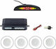 Σύστημα Παρκαρίσματος Αυτοκινήτου με Οθόνη και 4 Αισθητήρες σε Λευκό Χρώμα