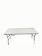 Outdoor Dinner Foldable Table with Plastic Surface and Metal Frame White 150x75x74cm