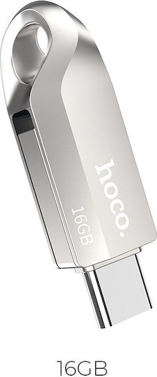 Hoco UD8 Insightful 16GB USB 3.0 Stick cu conexiune USB-C Argint