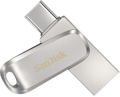 Sandisk Ultra Dual Drive Luxe 1000ГБ USB 3.1 Стик с връзка USB-C сребърен