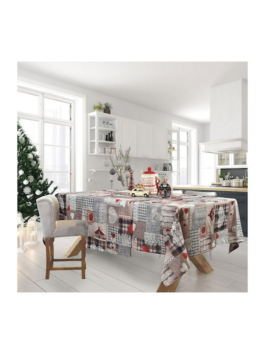 Das Home Weihnachtlich Tischtuch Stoff Gray L18...
