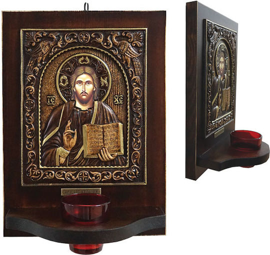 Marhome Heiligenikone Jesus Christus Hölzernes 32,4x33cm