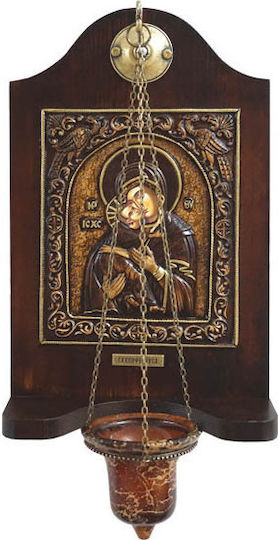 Marhome Saint Icon Panagia Glykofilousa Wooden 24x40cm