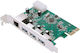 Powertech Карта PCIe с 4 порта Ethernet USB 3.0