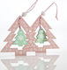 Ornament suspendat Brad Din lemn Roz 21x9.5buc Set 2buc