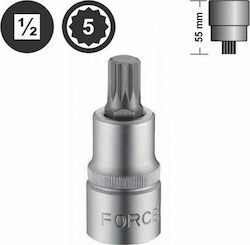 Force Cheie tubulară cu Vârf Spline și Patrat de Prindere 1/2'' Dimensiune M6 1buc