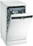 Siemens SR23HW65ME Ελεύθερο Πλυντήριο Πιάτων με Wi-Fi για 10 Σερβίτσια Π45xY84.5εκ. Λευκό
