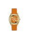 Guess Γυναικείο Ρολόι 38mm Μπαταρίας με Πορτοκαλί Καουτσούκ Λουράκι