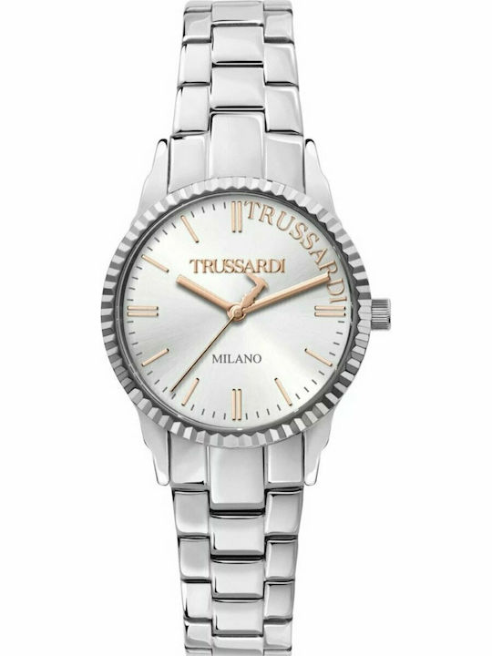 Trussardi T-Bent Дамски Часовник 32mm Кварцов със Сребриста Метална Верижка