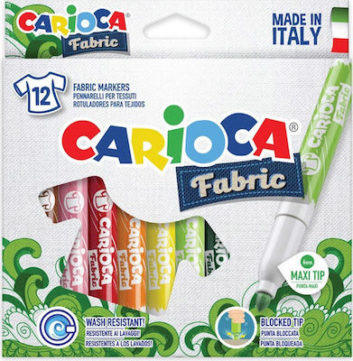 Carioca Fabric Markers Set Wash-resistant for Fabric 12pcs
