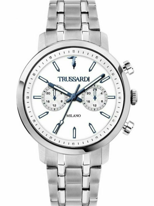 Trussardi T-Couple Men's Watch 43mm Battery with Silver Metal Bracelet