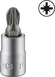 Force Cheie tubulară cu Vârf Cruciform și Patrat de Prindere 1/4'' Dimensiune Pz2x32mm 1buc