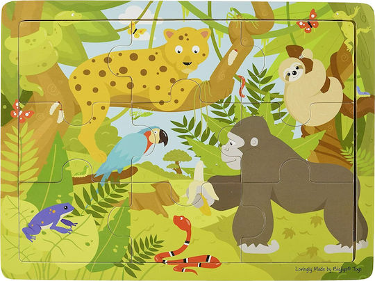 Wooden Kids Puzzle Jungle Animals for 2+ years+ Years 9pcs Big Jigs