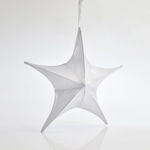 Eurolamp Χριστουγεννιάτικο Διακοσμητικó Κρεμαστό Αστέρι Υφασμάτινο Λευκό 44x80εκ.