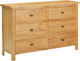 Wooden Chest of Drawers with 6 Drawers 105x33.5x73cm