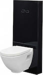 Japar Proglass Sense Built-in Glass Low Pressure Rectangular Toilet Flush Tank Black
