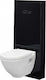 Japar Proglass Sense Built-in Glass Low Pressure Rectangular Toilet Flush Tank Black