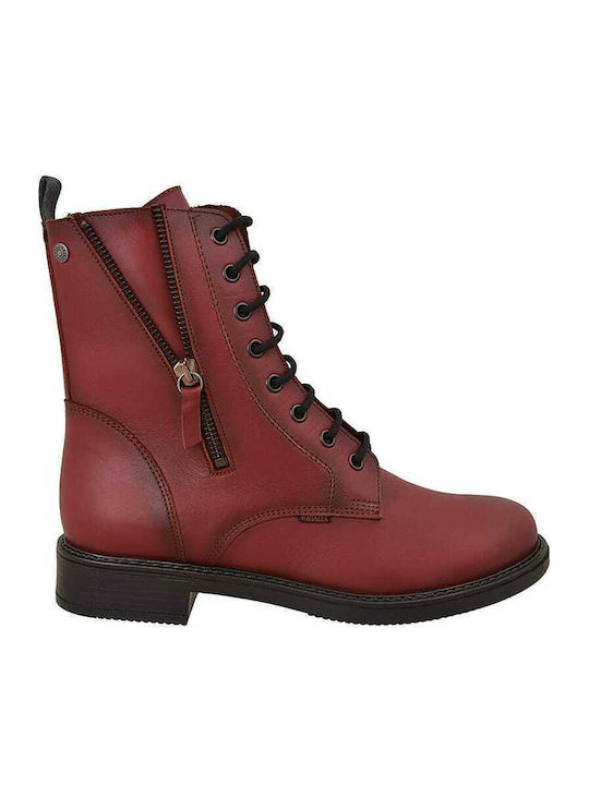 Ragazza Leather Women's Ankle Boots Burgundy
