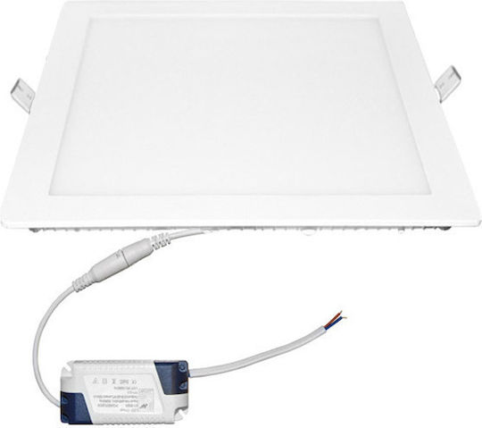 Adeleq Platz Vertieft LED Panel 25W mit Natürliches Weiß Licht 4000K